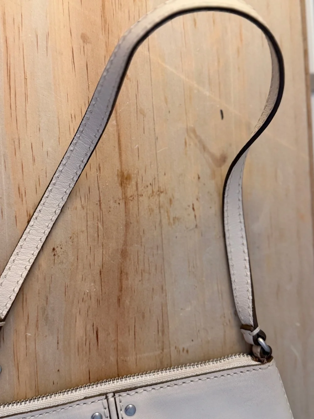 Michael Kors Light Cream Leather Studded Wristlet